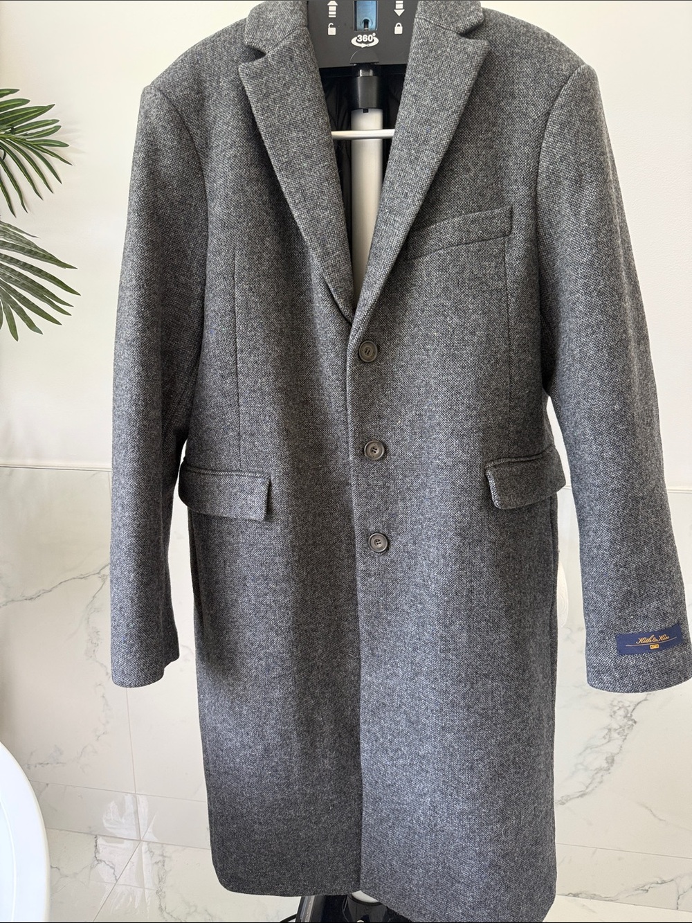 NWT Kith Royce Quilted Lining Wool Coat Grey XXL